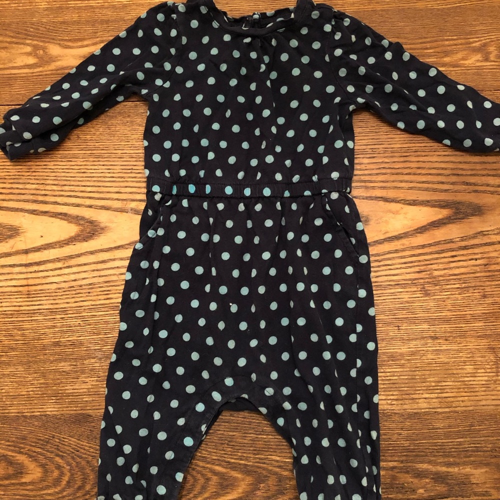 Baby Gap Turquoise and Navy Polka Dot Jumper
